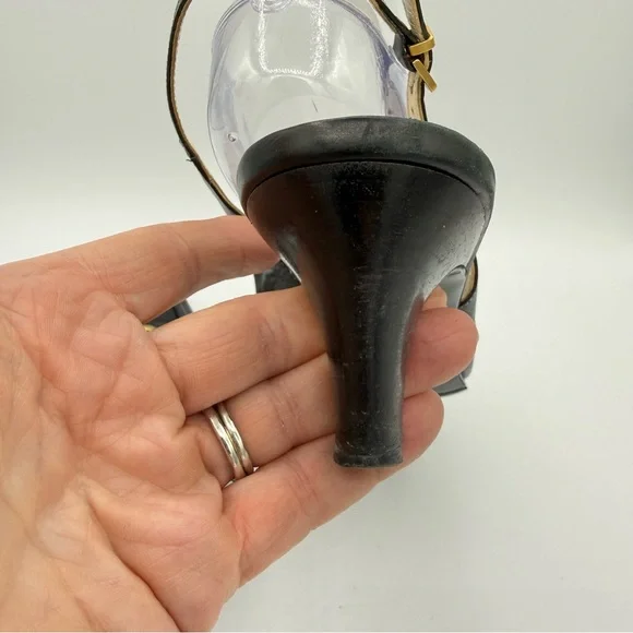 Salvatore Ferragamo Slingback Heels 9 Black - Picture 10 of 16